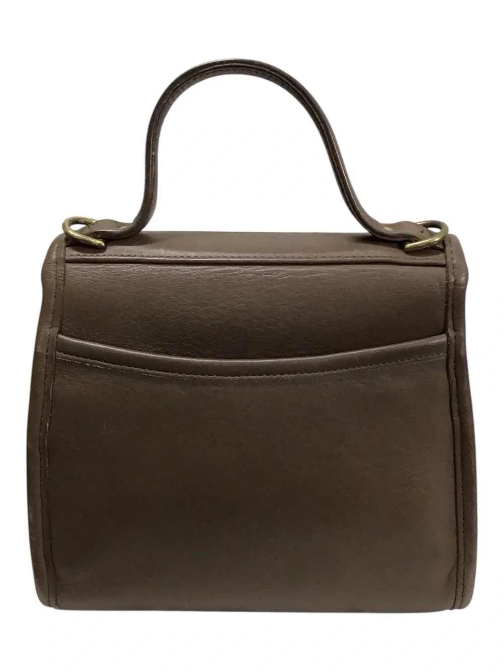 Coach Vintage Taupe Regina Top-Handle Crossbody Leather Satchel Bag M5C-9983